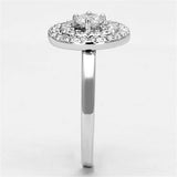 Alamode Rhodium Brass Ring with AAA Grade CZ in Clear - Alamode