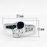 Alamode Rhodium Brass Ring with Synthetic Synthetic Glass in Sapphire - Alamode - Flyclothing LLC