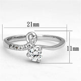 Alamode Rhodium Brass Ring with AAA Grade CZ in Clear - Alamode