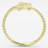 Alamode Gold Brass Ring with AAA Grade CZ in Clear - Alamode
