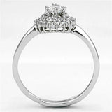 Alamode Rhodium Brass Ring with AAA Grade CZ in Clear - Alamode - Flyclothing LLC