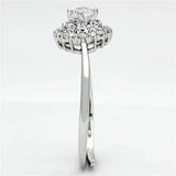 Alamode Rhodium Brass Ring with AAA Grade CZ in Clear - Alamode - Flyclothing LLC