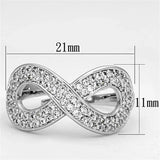Alamode Rhodium Brass Ring with AAA Grade CZ in Clear - Alamode - Flyclothing LLC
