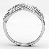 Alamode Rhodium Brass Ring with AAA Grade CZ in Clear - Alamode