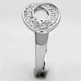 Alamode Rhodium Brass Ring with AAA Grade CZ in Clear - Alamode