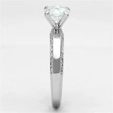 Alamode Rhodium Brass Ring with AAA Grade CZ in Clear - Alamode - Flyclothing LLC
