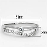 Alamode Rhodium Brass Ring with AAA Grade CZ in Clear - Alamode - Flyclothing LLC