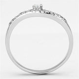 Alamode Rhodium Brass Ring with AAA Grade CZ in Clear - Alamode