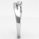 Alamode Rhodium Brass Ring with AAA Grade CZ in Clear - Alamode