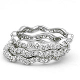 Alamode Rhodium Brass Ring with AAA Grade CZ in Clear - Alamode