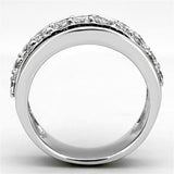 Alamode Rhodium Brass Ring with AAA Grade CZ in Black Diamond - Alamode