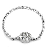 Alamode Rhodium Brass Ring with AAA Grade CZ in Clear - Alamode