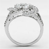 Alamode Rhodium Brass Ring with AAA Grade CZ in Clear - Alamode