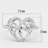 Alamode Rhodium Brass Ring with AAA Grade CZ in Clear - Alamode