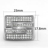 Alamode Rhodium Brass Ring with AAA Grade CZ in Clear - Alamode