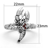Alamode Rhodium Brass Ring with Top Grade Crystal in Siam - Alamode