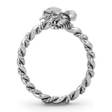 Alamode Rhodium Brass Ring with Top Grade Crystal in Siam - Alamode
