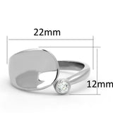 Alamode Rhodium Brass Ring with AAA Grade CZ in Clear - Alamode - Flyclothing LLC