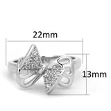 Alamode Rhodium Brass Ring with AAA Grade CZ in Clear - Alamode