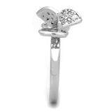 Alamode Rhodium Brass Ring with AAA Grade CZ in Clear - Alamode