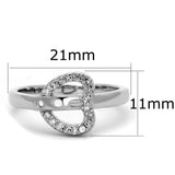 Alamode Rhodium Brass Ring with AAA Grade CZ in Clear - Alamode