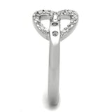 Alamode Rhodium Brass Ring with AAA Grade CZ in Clear - Alamode