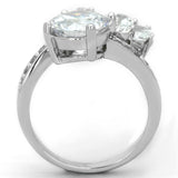 Alamode Rhodium Brass Ring with AAA Grade CZ in Clear - Alamode