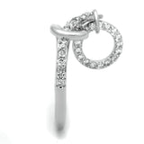 Alamode Rhodium Brass Ring with AAA Grade CZ in Clear - Alamode