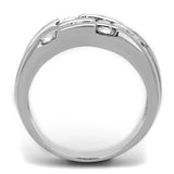 Alamode Rhodium Brass Ring with Top Grade Crystal in Clear - Alamode