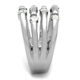 Alamode Rhodium Brass Ring with Top Grade Crystal in Clear - Alamode - Flyclothing LLC