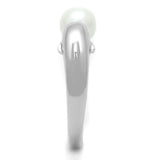 Alamode Rhodium Brass Ring with Synthetic Pearl in White - Alamode - Flyclothing LLC