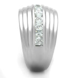 Alamode Rhodium Brass Ring with AAA Grade CZ in Clear - Alamode - Flyclothing LLC