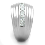 Alamode Rhodium Brass Ring with AAA Grade CZ in Clear - Alamode