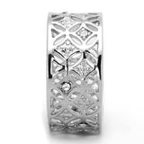 Alamode Rhodium Brass Ring with Top Grade Crystal in Clear - Alamode