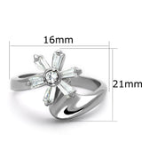 Alamode Rhodium Brass Ring with AAA Grade CZ in Clear - Alamode