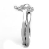 Alamode Rhodium Brass Ring with AAA Grade CZ in Clear - Alamode