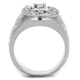 Alamode Rhodium Brass Ring with AAA Grade CZ in Clear - Alamode - Flyclothing LLC