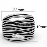 Alamode Rhodium Brass Ring with Epoxy in Jet - Alamode