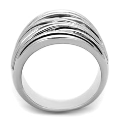 Alamode Rhodium Brass Ring with Epoxy in Jet - Flyclothing LLC