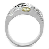 Alamode Rhodium Brass Ring with AAA Grade CZ in Multi Color - Alamode - Flyclothing LLC