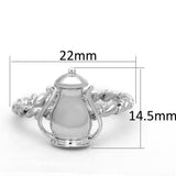 Alamode Rhodium Brass Ring with No Stone - Alamode