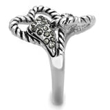 Alamode Rhodium Brass Ring with Synthetic Marcasite in Black Diamond - Alamode