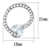 Alamode Rhodium Brass Earrings with AAA Grade CZ in Clear - Alamode - Flyclothing LLC