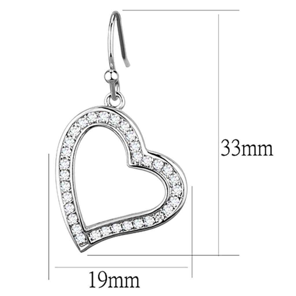 Alamode Rhodium Brass Earrings with AAA Grade CZ in Clear - Alamode - Flyclothing LLC