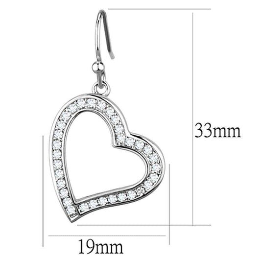 Alamode Rhodium Brass Earrings with AAA Grade CZ in Clear - Alamode - Flyclothing LLC