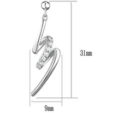 Alamode Rhodium Brass Earrings with AAA Grade CZ in Clear - Alamode - Flyclothing LLC
