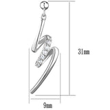 Alamode Rhodium Brass Earrings with AAA Grade CZ in Clear - Alamode