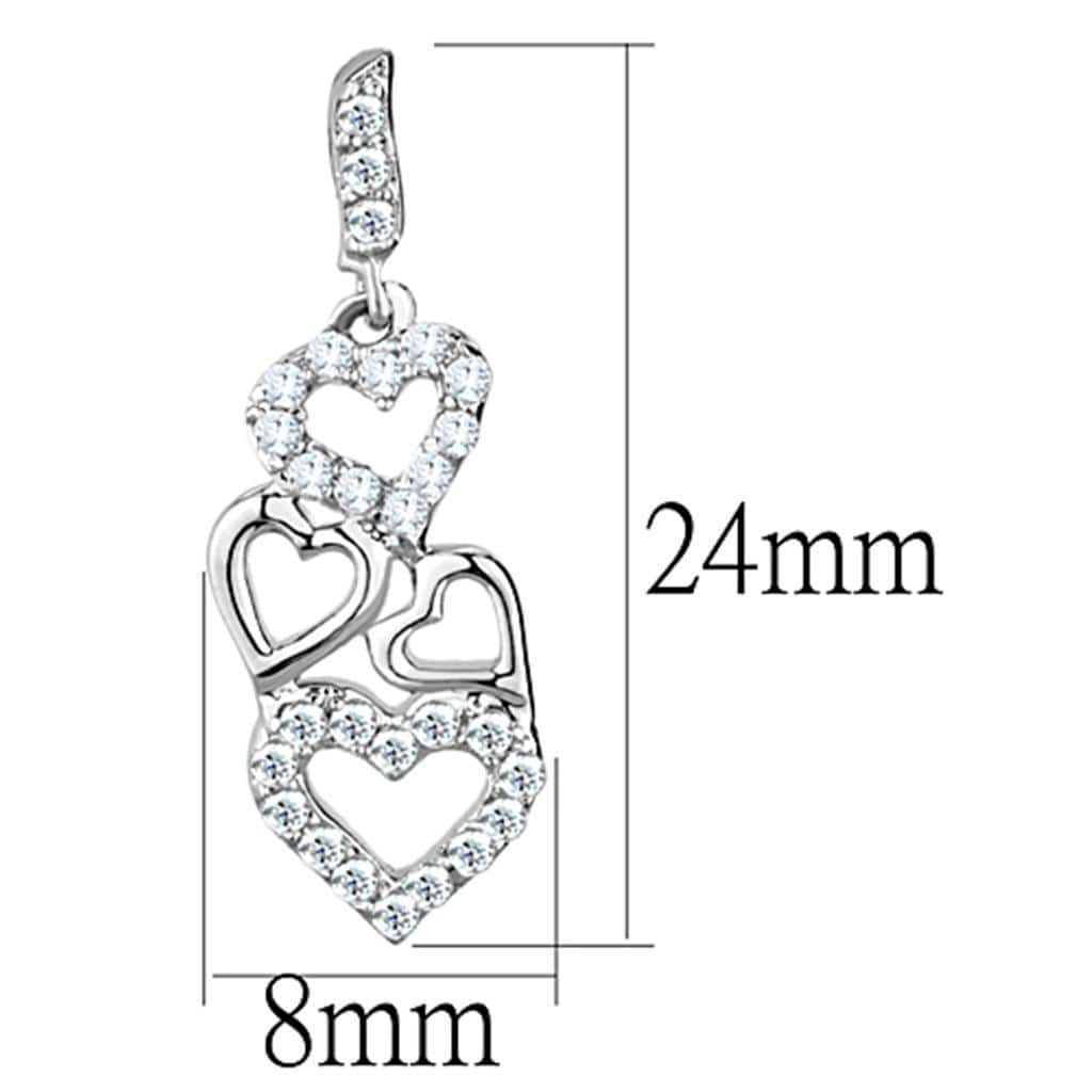 Alamode Rhodium Brass Earrings with AAA Grade CZ in Clear - Alamode - Flyclothing LLC
