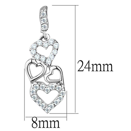 Alamode Rhodium Brass Earrings with AAA Grade CZ in Clear - Alamode - Flyclothing LLC
