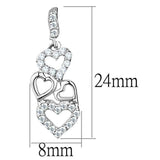 Alamode Rhodium Brass Earrings with AAA Grade CZ in Clear - Alamode